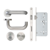 Zoo Hardware Lift To lock Kit Complete with Door Handle Set and Din Lock 60mm-Radius ZCS030LLSS-ZDL7260RLLSS