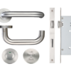 Zoo Hardware Lift To lock Kit Complete with Door Handle Set and Din Lock 60mm ZCS030LLSS-ZDL7260LLSS