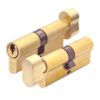 Zoo Hardware P5 80mm Cylinder and Turn Keyed to Differ Satin Brass P5EP80CTSBE