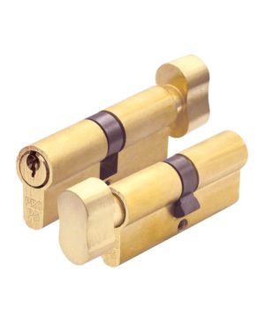 Zoo Hardware P5 100mm Cylinder and Turn Keyed to Differ Satin Brass P5EP100CTSBE