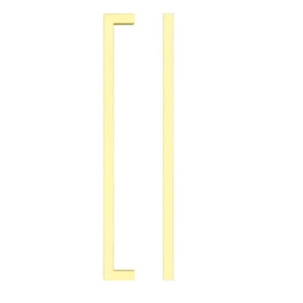 Zoo Hardware TDFPS-192-PG Square Block Cabinet handle 192mm CTC Polished Gold Finish