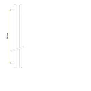 Zoo Hardware TDFPT-288-348BN T Bar Cabinet handle 288mm CTC, 348mm Total length Brushed Nickel Finish
