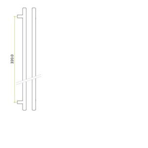 Zoo Hardware TDFPT-320-380BG T Bar Cabinet handle 320mm CTC, 380mm Total length Brushed Gold Finish
