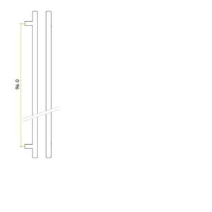 Zoo Hardware TDFPT-96-156BG T Bar Cabinet handle 96mm CTC, 156mm Total length Brushed Gold Finish