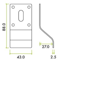 Zoo Hardware ZAS20-ETB Cylinder Latch Pull - Standard Profile - 88mm x 43mm - ETB
