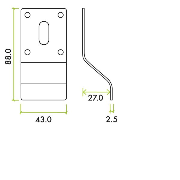 Zoo Hardware ZAS20-PVDBZ Cylinder Latch Pull - Standard Profile - 88mm x 43mm - PVDBZ