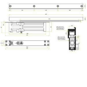 Zoo Hardware Intumescent Kit T/S ZDC003C Concealed Overhead Door Closer, 1mm/2mm Thickness ZDC003C-INT/KIT
