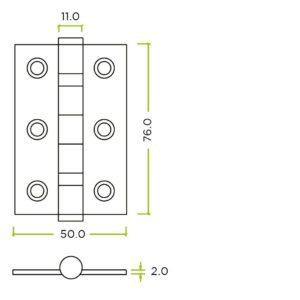 Zoo Hardware Door Hinges Stainless Steel Ball Bearing Grade 7 Certifire UKCA/CE 76mm Tuscan Rose Gold
