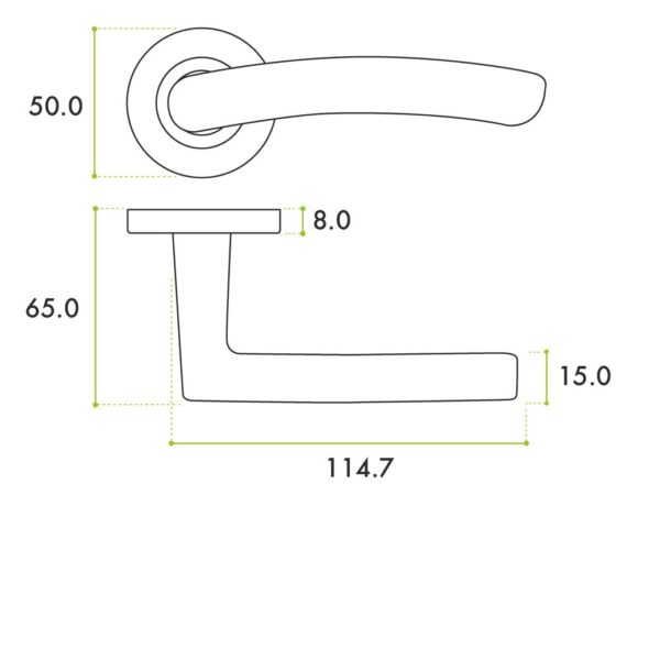 Zoo Hardware ZPA020-SC Santiago Door Handle on Rose Satin Chrome