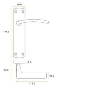 Zoo Hardware ZPA032-SC Toledo Door Handle on Latch Backplate Satin Chrome
