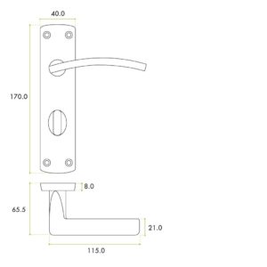 Zoo Hardware ZPA033-MB Toledo Door Handle on Bathroom Backplate Black
