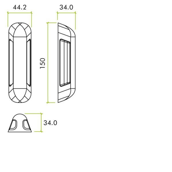 Zoo Hardware ZS-ALP100GS-SSS Anti Ligature Pull Handle 100mm CTC (150mm) Back to Back Fix - Satin St. Steel - Half Set