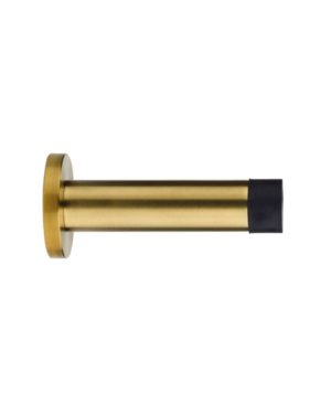 Zoo Hardware ZAS07-FSB Door Stop - Cylinder - 70mm Projection With Rose - Favo Satin Brass