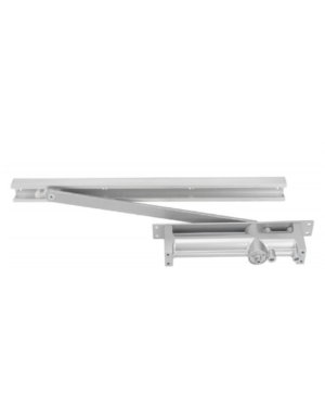Zoo Hardware Concealed Overhead Door Closer, Fixed Power Size 3, Matching Finish Track and Connecting Arm, Silver Finish ZDC003C-SE