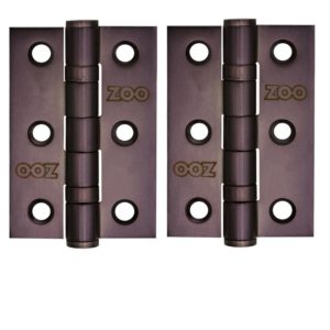 Zoo Hardware ZHSS232-ETB Hinges - Ball Bearing 76mm x 50mm x 2mm Square Corner - Etna Bronze