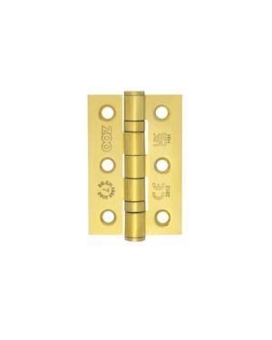 Zoo Hardware Door Hinges Stainless Steel Ball Bearing Grade 7 Certifire UKCA/CE 76mm PVD Polished Brass