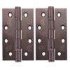 Zoo Hardware ZHSS243-ETB Grade 13 Hinges - Ball Bearing 102mm x 76mm x 3mm Square Corner - PVD Etna Bronze-E Coated Coffee