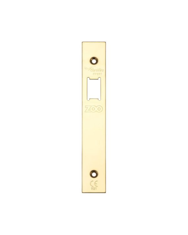 Zoo Hardware ZLAP12-PVDSB Spare Sq.Acc Pk for UK Upright Latch - Contains Forend, Strike & Screws - PVD Satin Brass