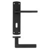 Zoo Hardware ZPA011-MB Leon Door Handle on Lock Backplate Black