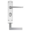 Zoo Hardware ZPA013-SC Leon Door Handle on Bathroom Backplate Satin Chrome