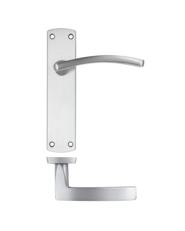 Zoo Hardware ZPA032-SC Toledo Door Handle on Latch Backplate Satin Chrome