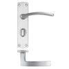 Zoo Hardware ZPA033-SC Toledo Door Handle on Bathroom Backplate Satin Chrome