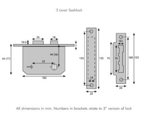 Era 473-32 3 Lever Sashlock 2 1/2