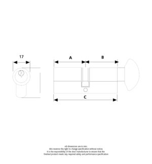 Era Kitemark Euro Cylinder and turn 35/35 70mm 6pin Polished Chrome Keyed Alike