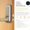 CODELOCKS 405 Mechanical Digital Locks 400 series Front & Back Plate Only Passage Set PVD Stainless Steel