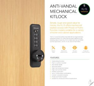 CODELOCKS KL15 Mechanical Kitlock Digit Combination Lock Black VL Private