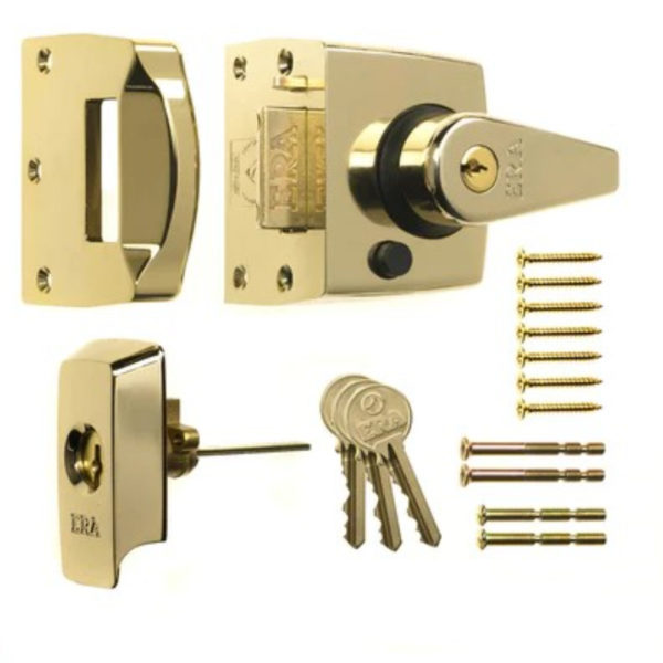 Era1930 British Standard High Security Double Locking Nightlatch Door Lock 60mm Polished Brass