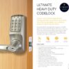 CODELOCKS CL5000 Electronic Digital Lock Tubular Mortice Latch PVD P/Brass