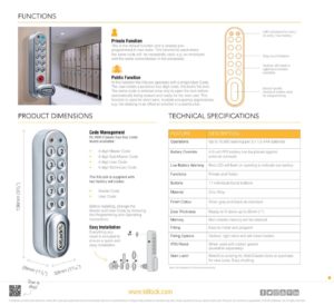 CODELOCKS KL1000 Classic Electronic Kitlock Cabinet Lock Silver Grey