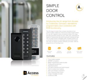 CODELOCKS AL3 Standalone Keypad Door Controller with RFID Black