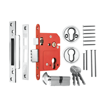 Era Euro Mortice Sashlock Keyless Egress 76mm Complete Polished Chrome