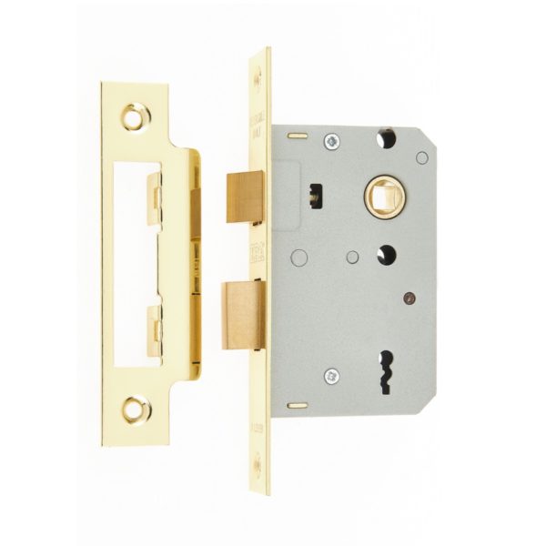 Era 473-32 3 Lever Sashlock 2 1/2" Brass Card 64mm Polished Brass