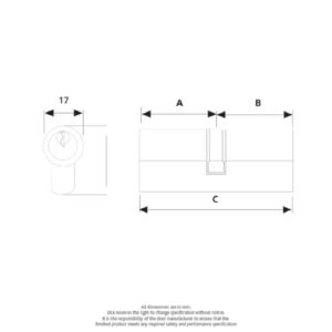 ERA British Standard Kitemarked 6 Pin Euro Profile Double Door Cylinder 40/40 80mm overall Satin Chrome Master Keyed