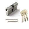 ERA British Standard Kitemarked 6 Pin Euro Profile Double Door Cylinder 40/40 80mm overall Satin Chrome Master Keyed