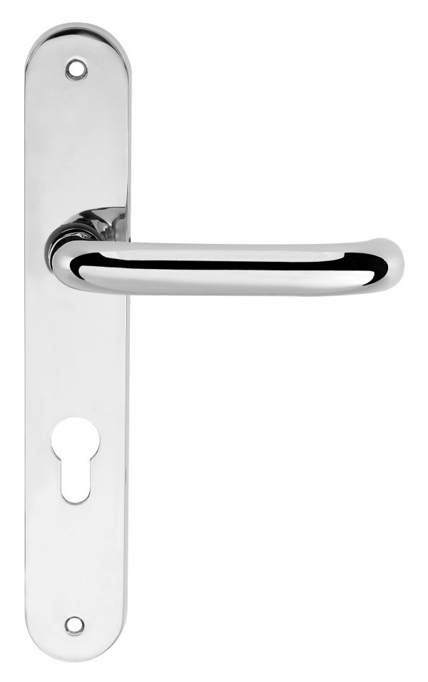 CleanTouch Anti-Bac RTD Safety Lever on Round Euro Backplate - Polished Chrome