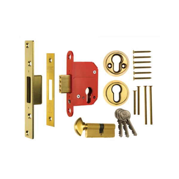 ERA 233-31A BS8621 Euro Mortice Deadlock Keyless Egress 64mm Polished Brass