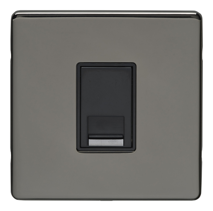 Eurolite Ecbn1Slb 1 Gang Slave Telephone Socket Concealed Black Nickel Plate Black Interior