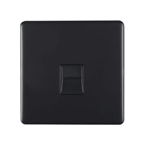 Eurolite Mb1Mb 1 Gang Master Telephone Socket Round Edge Matt Black Plate Black Interior