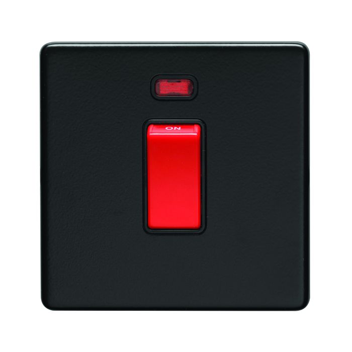 Eurolite Concealed 3mm 45Amp Switch With Neon Indicator - Matt Black