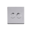 Eurolite Ecpc2Dledpcw 2 Gang Led Push On Off 2Way Dimmer Switch Concealed Polished Chrome Plate Matching Knobs White Trim