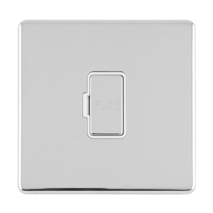 Eurolite Concealed 3mm 13Amp Unswitched Fuse Spur - Polished Chrome