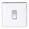 Eurolite Ecpcintpcw 1 Gang 10Amp Intermediate Switch Concealed Polished Chrome Plate Matching Rocker White Trim