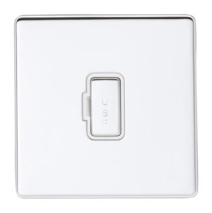 Eurolite Ecpcuswfpcw 13Amp Unswitched Fuse Spur Concealed Polished Chrome Plate Matching White Trim