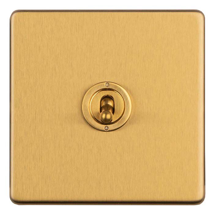 Eurolite Concealed 3mm 1 Gang 2 Way Toggle Switch - Satin Brass