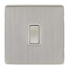 Eurolite Ecsn1Swsnw 1 Gang 10Amp 2Way Switch Concealed Satin Nickel Plate Matching Rocker White Trim