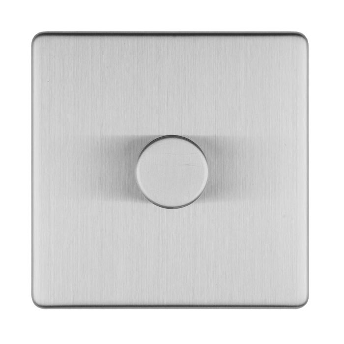 Eurolite Concealed 3mm 1 Gang Led Push On Off 2Way Dimmer - Stainless Steel